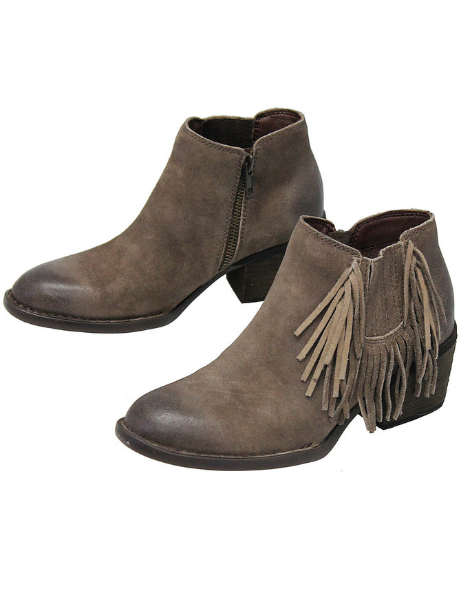 Born Footwear Born Vintage Taupe Fringed Ankle Boot #BL26517ZFT