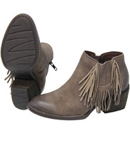 Born Footwear Born Vintage Taupe Fringed Ankle Boot #BL26517ZFT