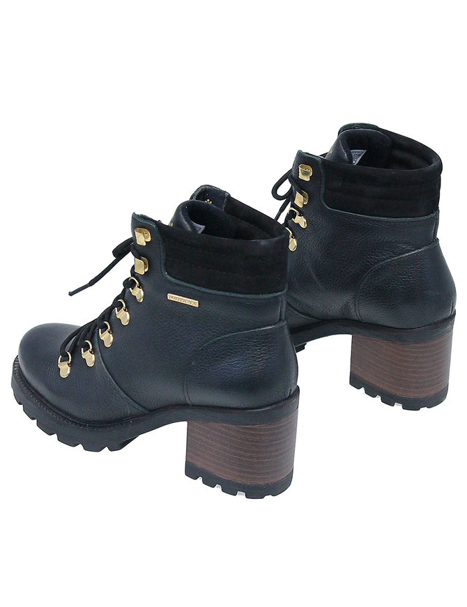 Black Ankle Boot w/Lug Sole & Heel #BL130105LK