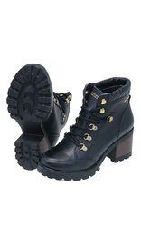 Black Ankle Boot 2 w/Lug Sole & Heel #BL132304LK