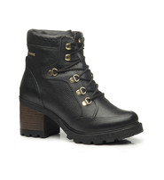 Black Ankle Boot 2 w/Lug Sole & Heel #BL132304LK