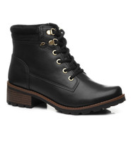 Women's Black Lace-Up 1 Ankle Boot #BL140120LK