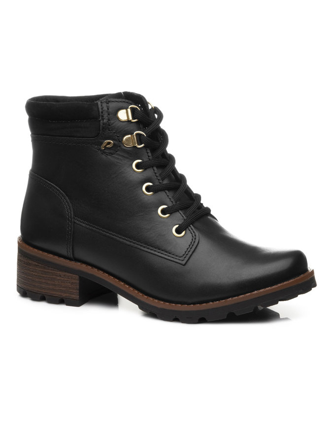 Women's Black Lace-Up 1 Ankle Boot #BL140120LK