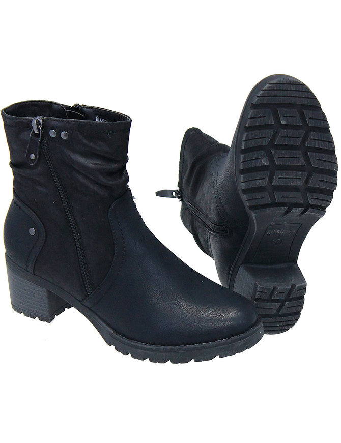Blanch Black Zipper Ankle Boot #BLC-BLAN-K