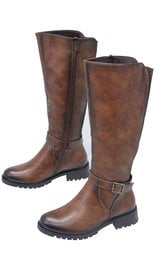Obelia Vintage Brown Ankle Band Tall Zip Boots #BLC-OBEL-N