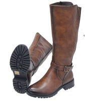 Obelia Vintage Brown Ankle Band Tall Zip Boots #BLC-OBEL-N