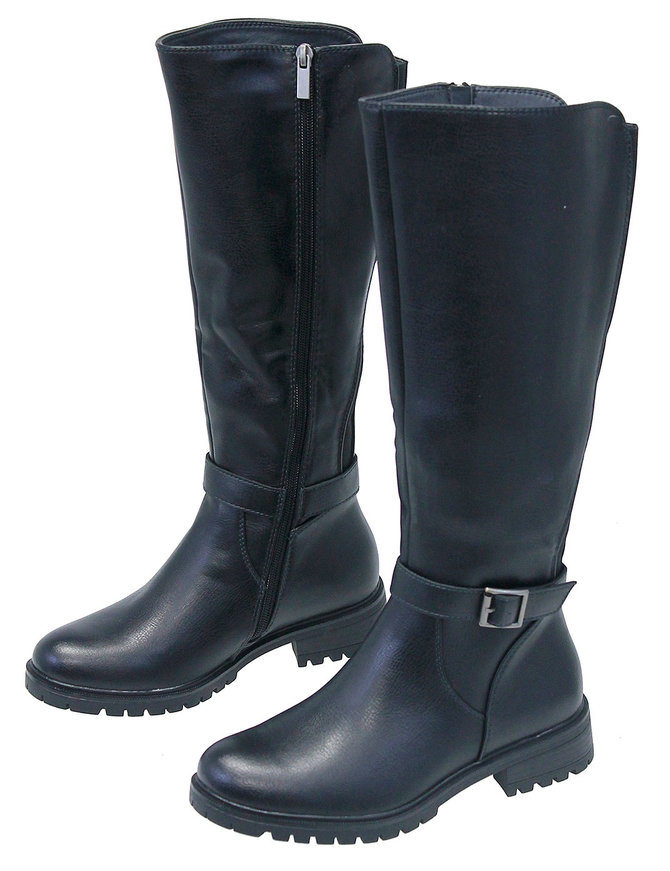 Obelia Black Ankle Band Tall Zip Boots #BLC-OBEL-K