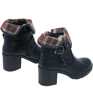 Black Steppe Plaid Lined Zip Boot #BLC-STEP-K