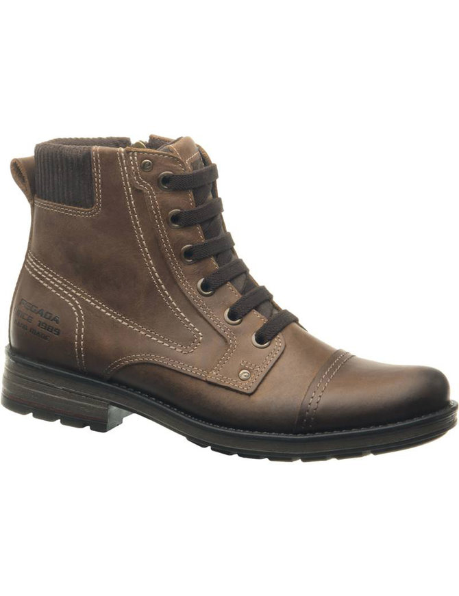 Men's Pull-Up Brown Latigo Leather Boots #BM130305LN