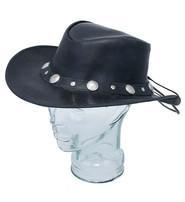 Black Cowboy Hat with Buffalo Nickel Hatband #H1040BUFK