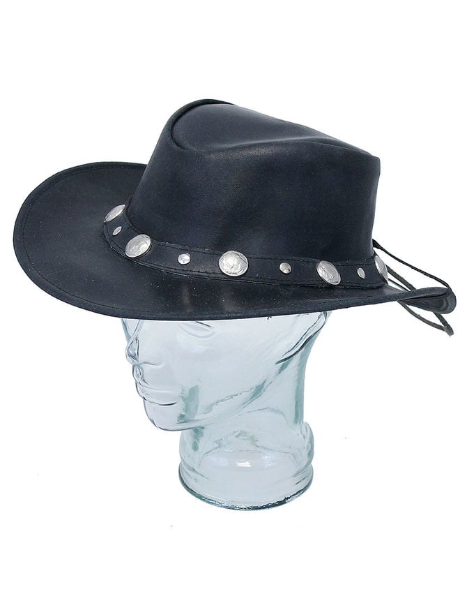 Black Cowboy Hat with Buffalo Nickel Hatband #H1040BUFK