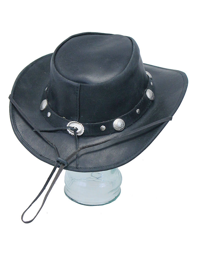 Black Cowboy Hat with Buffalo Nickel Hatband #H1040BUFK