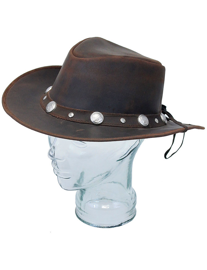 Brown Cowboy Hat with Buffalo Nickel Hatband #H1041BUFN