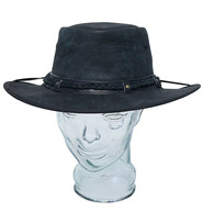 Crushable Vintage Black Cowboy Hat w/Braid #H1050BK