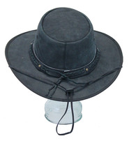 Crushable Vintage Black Cowboy Hat w/Braid #H1050BK