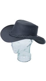 Black Waterproof Cowboy Hat with Braid Hatband #H1240BK