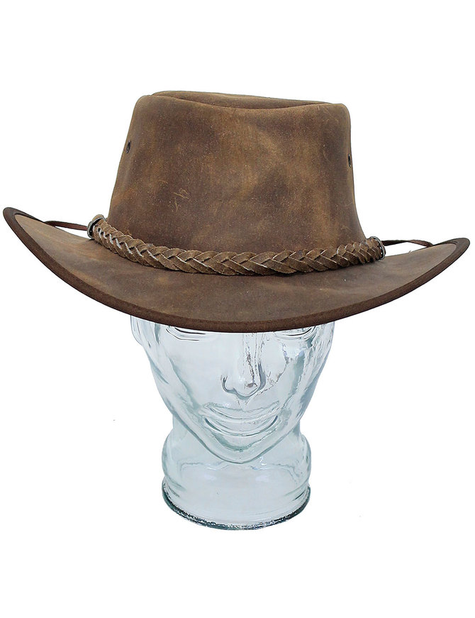 Crazy Horse Rustic Brown Cowboy Hat w/Braid #H1271SBN