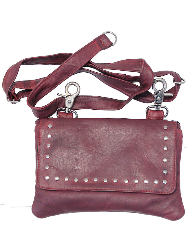 TEEN TRIOMPHE BAG IN NILOTICUS CROCODILE - BURGUNDY