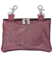 Burgundy Lambskin Stud Trim Leather Hip Klip Bag #PKK9702RR