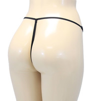 Black Leather and White Lace G-string #UG401LWK
