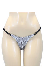 White Snakeskin Leather G-string #UG404SS