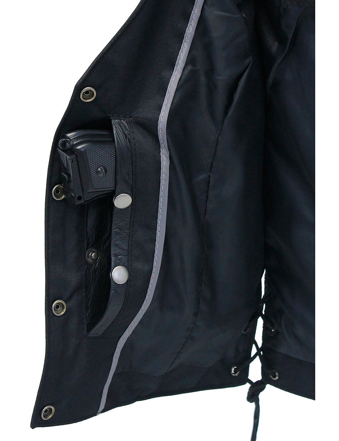 Unik Reflector Wings Side Lace Leather Vest #VL6879WING