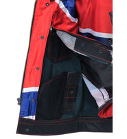 Unik Rebel Flag Lined Red Stitch Men's Club Vest #VM677REBR