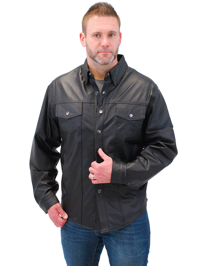 Tall Men's Leather Shirt #MS77TALL