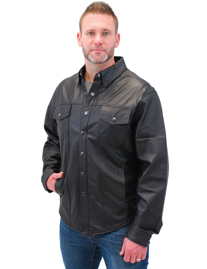 Tall Men's Leather Shirt #MS77TALL