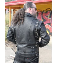 Jamin Leather® Leather Motorcycle Jacket w/Removable Sleeves #M2601ZCC
