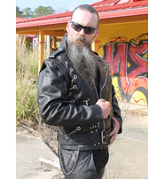 Jamin Leather Leather Motorcycle Jacket w/Removable Sleeves #M2601ZCC