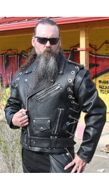 Jamin Leather® Leather Motorcycle Jacket w/Removable Sleeves #M2601ZCC