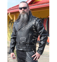 Jamin Leather® Leather Motorcycle Jacket w/Removable Sleeves #M2601ZCC