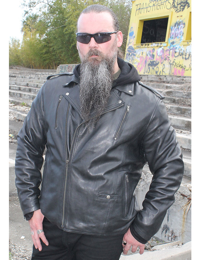 Men's Soft Black Leather Motorcycle Jacket w/Hoodie #M6925VHGK - Jamin  Leather®