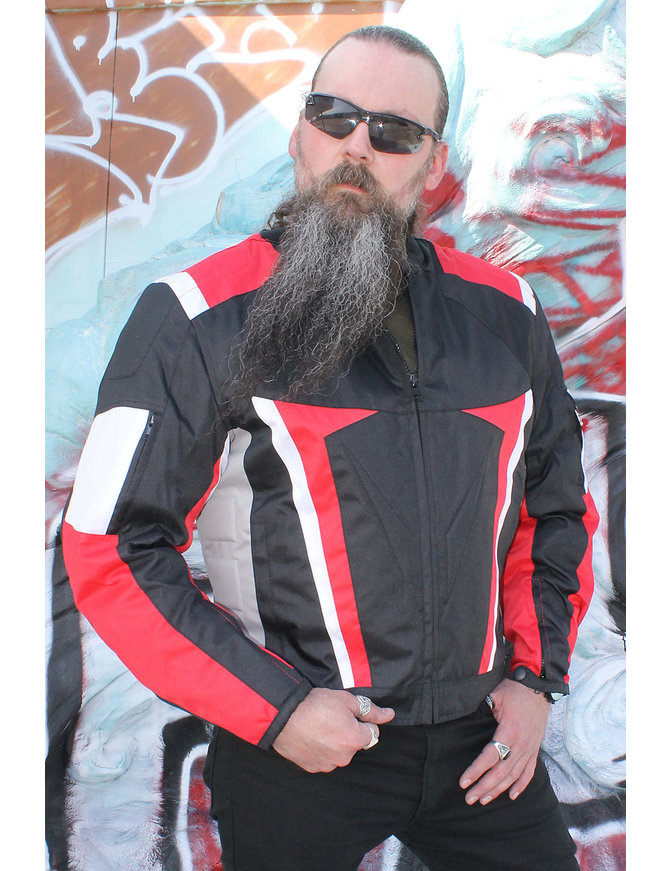 Red/White/Black Heavy Nylon Jacket w 