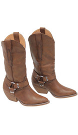 Brown Harness Cowboy Boots for Women #BL-EVO-N