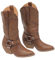 Brown Harness Cowboy Boots for Women #BL-EVO-N