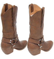 Brown Harness Cowboy Boots for Women #BL-EVO-N