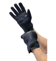 Padded Black Motorcycle Gloves w/Neoprene Cuff #G158GK