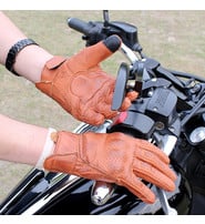 Harley Orange Vented Motorcycle Gloves w/Hard Knuckles #GA412VKNO
