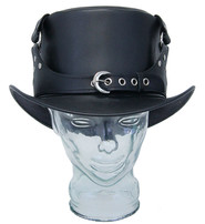 Jamin Leather® Steampunk Buckled Leather Tophat #H2204BUK