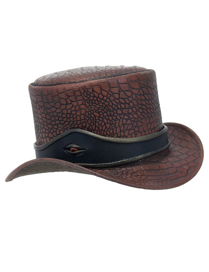 Jamin Leather® Brown Leather Alligator Eye Tophat #H2206EYEN