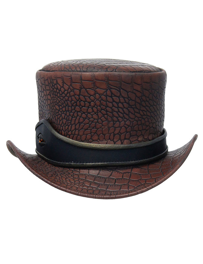 Jamin Leather® Brown Leather Alligator Eye Tophat #H2206EYEN
