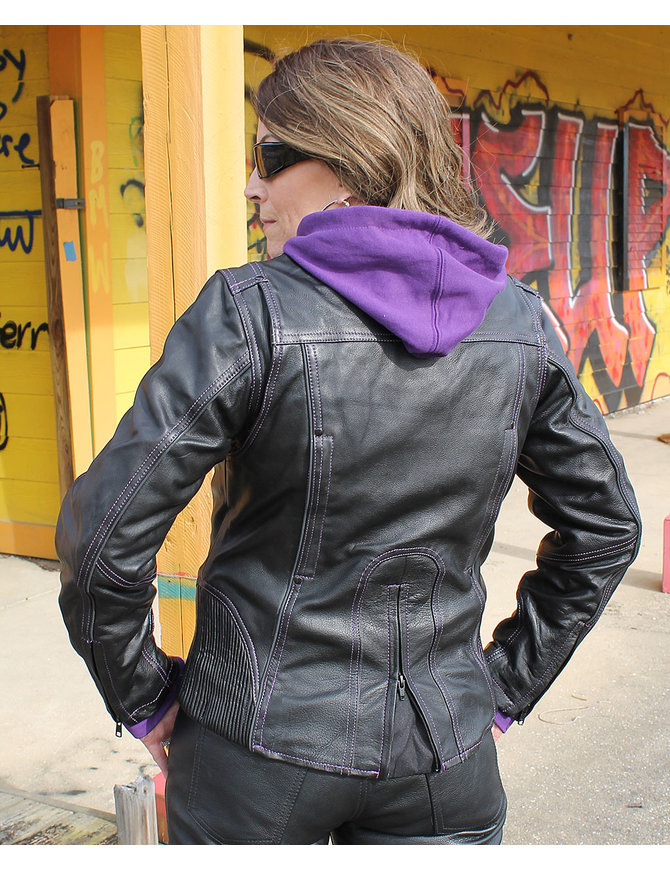 Unik Ultra Premium Purple Stitch Jacket w/Removable Hoodie #L695317HVP