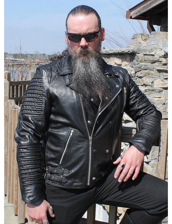 First MFG Ribbed Lambskin Motorcycle Jacket #M2806ZK