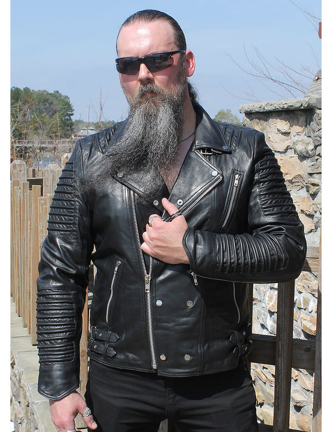 Buy Luis Leather Tiger Zinda Hai Men's Long Spicy Look Lambskin Leather  Biker Jacket (Brown) at