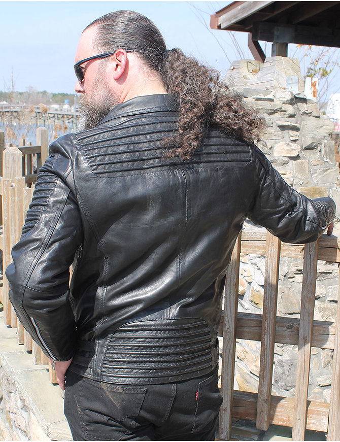First MFG Ribbed Lambskin Motorcycle Jacket #M2806ZK