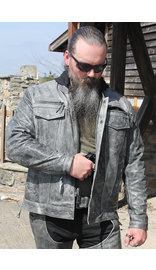 Unik Concealed Pocket Gray Motorcycle Jacket w/Venting & Hood #M6906HVZGY