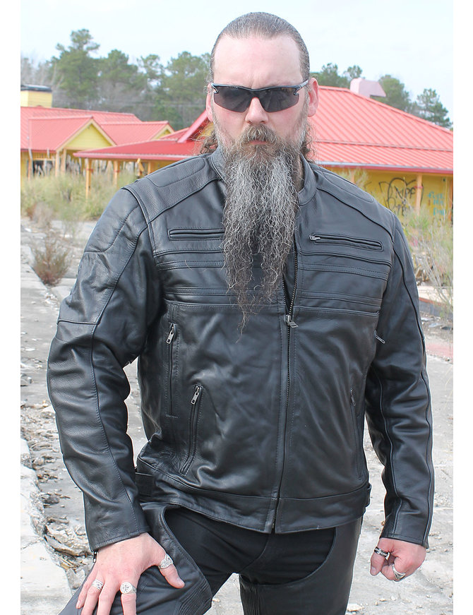 Unik Vented Motorcycle Jacket w/Reflectors, Pads & Concealed Pocket #M6923VRZGK