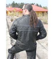 Unik Vented Motorcycle Jacket w/Reflectors, Pads & Concealed Pocket #M6923VRZGK